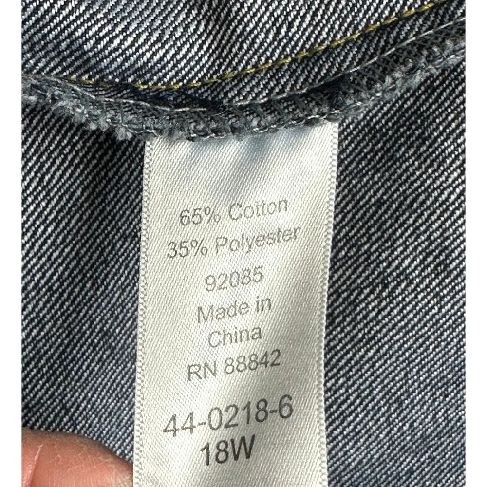 Tallissime Women's 1/2 Slv Blue Denim Midi Dress sz 18W (15653) - Picture 9 of 10